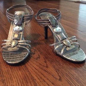 NEW Silver Leather Strappy Sandals